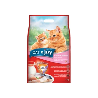 Cat n joy แคทเอ็นจอย อาหารเม็ดแมว ทุกสายพันธุ์ เม็ดกรอบ กินง่าย ยกกระสอบ ขนาด 7kg