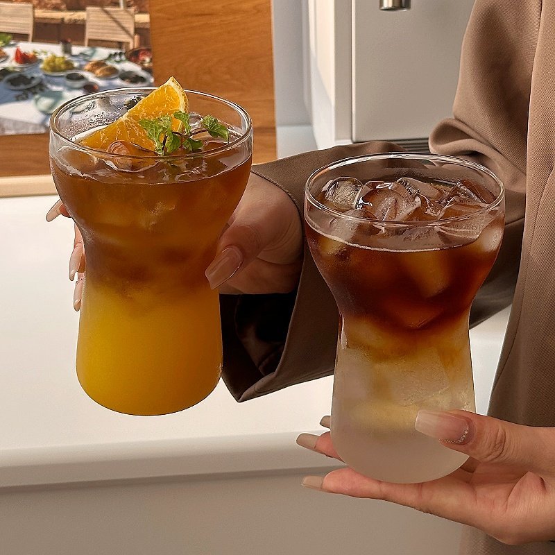 พร้อมส่ง แก้วใส แก้วคาเฟ่ แก้วทรงสูง  แก้วใส คาเฟ่ สําหรับใส่นม กาแฟ น้ําผลไม้ ความจุ 350-400ml