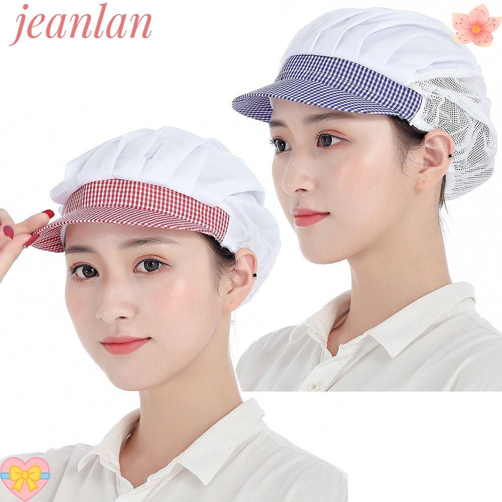 Jeanlan หมวกเชฟ กันฝุ่น บริการอาหาร ทําอาหาร หมวกกันน็อก นิ่ม หม้อหุงข้าว ระบายอากาศ ใส่ทํางาน หมวกทํางาน จัดเลี้ยง