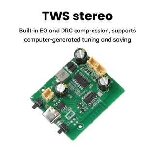 DC5V/3.7V แบตเตอรี่ขับเคลื่อน TWS สเตอริโอ BT เครื่องขยายเสียง 2*10W Dual Channel ปรับโทนและชาร์จได้