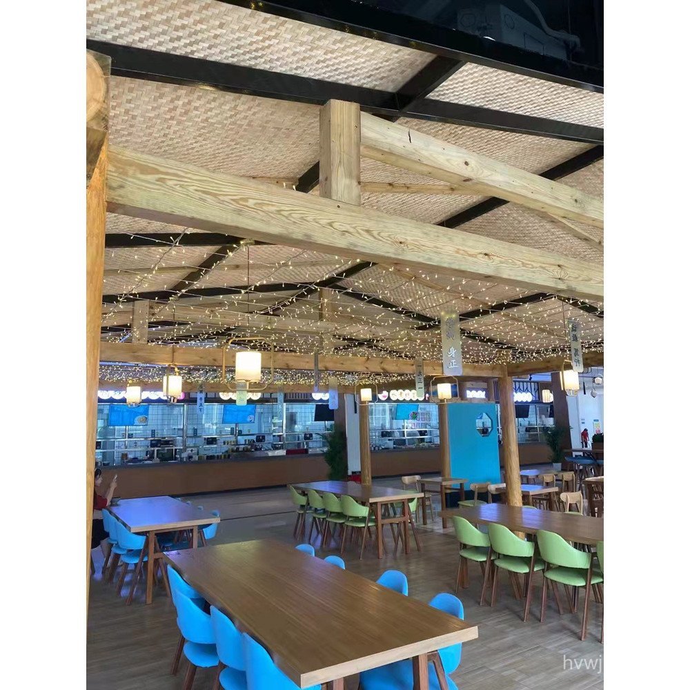 เสื่อไม้ไผ่โรงแรมเพดาน B & B ตกแต่ง xyt สถานที่ก่อสร้างตกแต่ง Farmhouse เพลงผนัง Retro ไม้ไผ่ทอผ้าเส