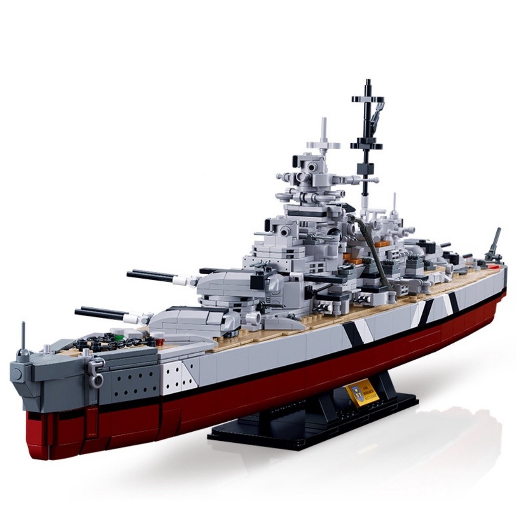 1849PCS MOC WW2 2in1 KMS Bismarck Tirpitz Battle เรือเรือรบรุ่นของเล่นอาคารบล็อกอิฐของขวัญเด็กชุดใหม