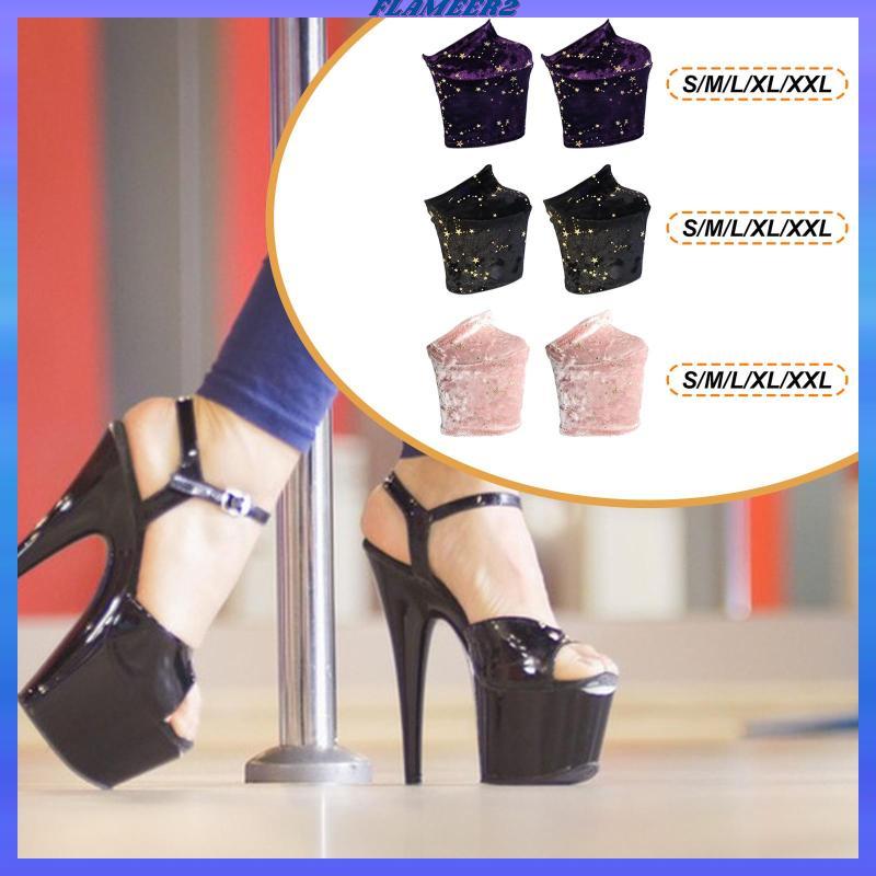 [Flameer2] 2 ชิ้น Pole Dance Shoe Protectors Grip Sleeves ติดตั้งง่าย Anti Slip Anti