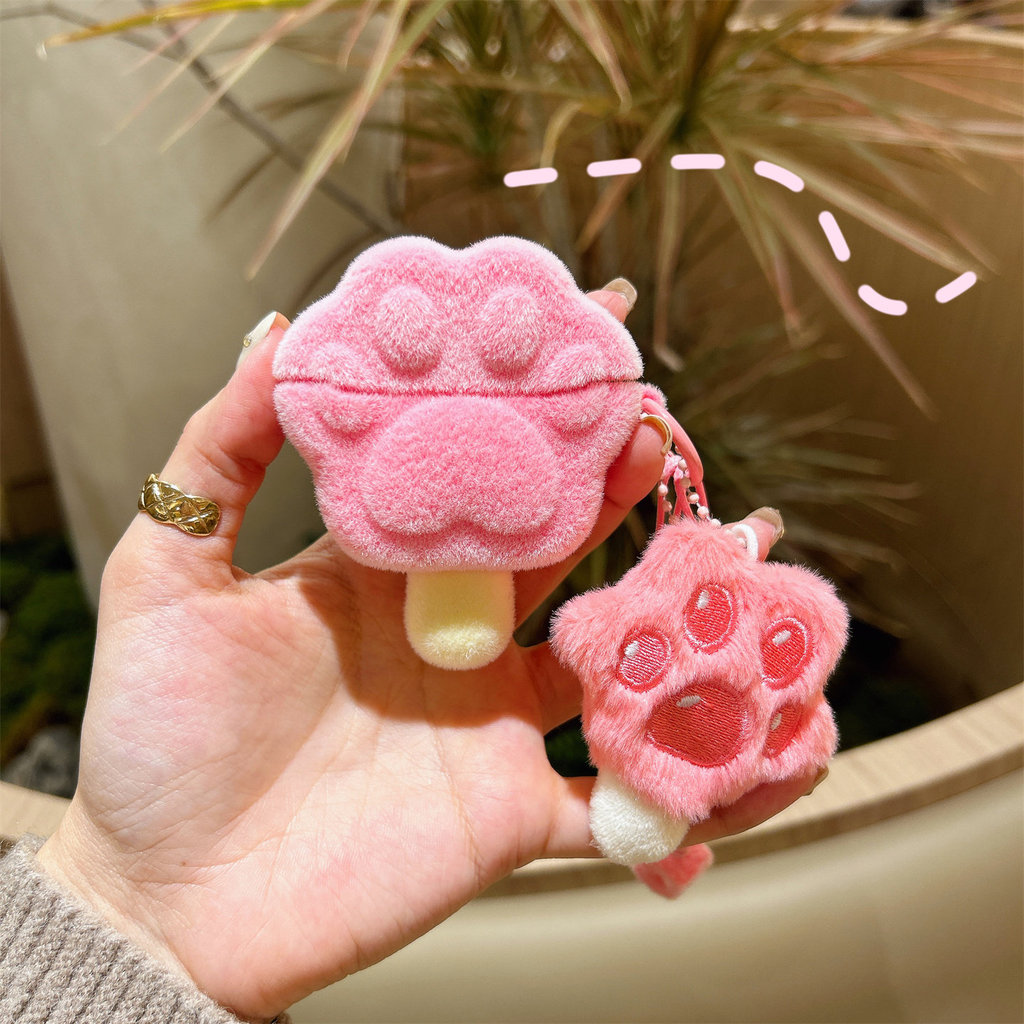 Flocking แป้งแมวน่ารัก claw Huawei freeclip2 หูฟังป้องกันกรณีเหมาะสําหรับ Huawei freeclip airpods4 soft case 7i anti-drop redmi buds6pro ซิลิโคน se2 se3 soft se4anc