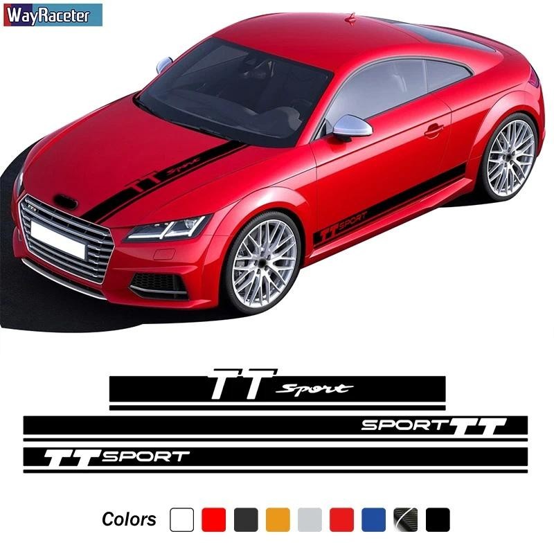 Racing Sport Car Hood Decal ฝาครอบเครื่องยนต์ด้านข้างลายกระโปรงสติกเกอร์สําหรับ Audi TT TTS TTRS MK1