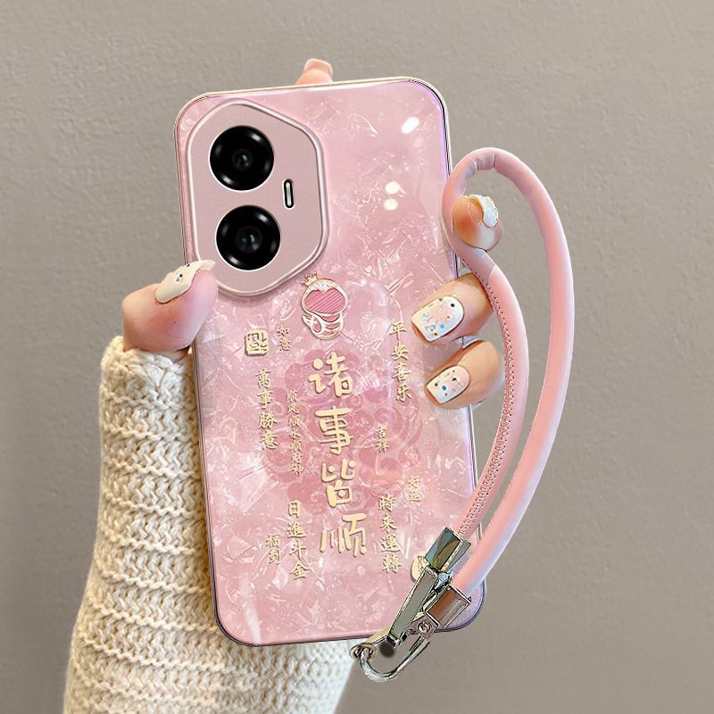 เหมาะสําหรับเคสโทรศัพท์ Honor 300 พร้อมเชือกเส้นเล็กกันกระแทก honor200pro เคสโทรศัพท์ซิลิโคน Foundat