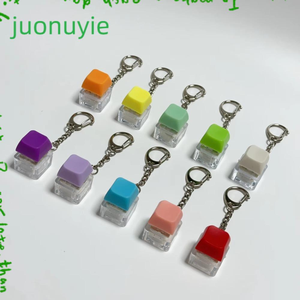 JUONUYIE ฝาครอบคีย์บอร์ดนิ้ว, ปุ่มปุ่มกดพวงกุญแจ Fidget, บรรเทาความเครียดแป้นพิมพ์ DIY พร้อมของเล่นคลิกแสง