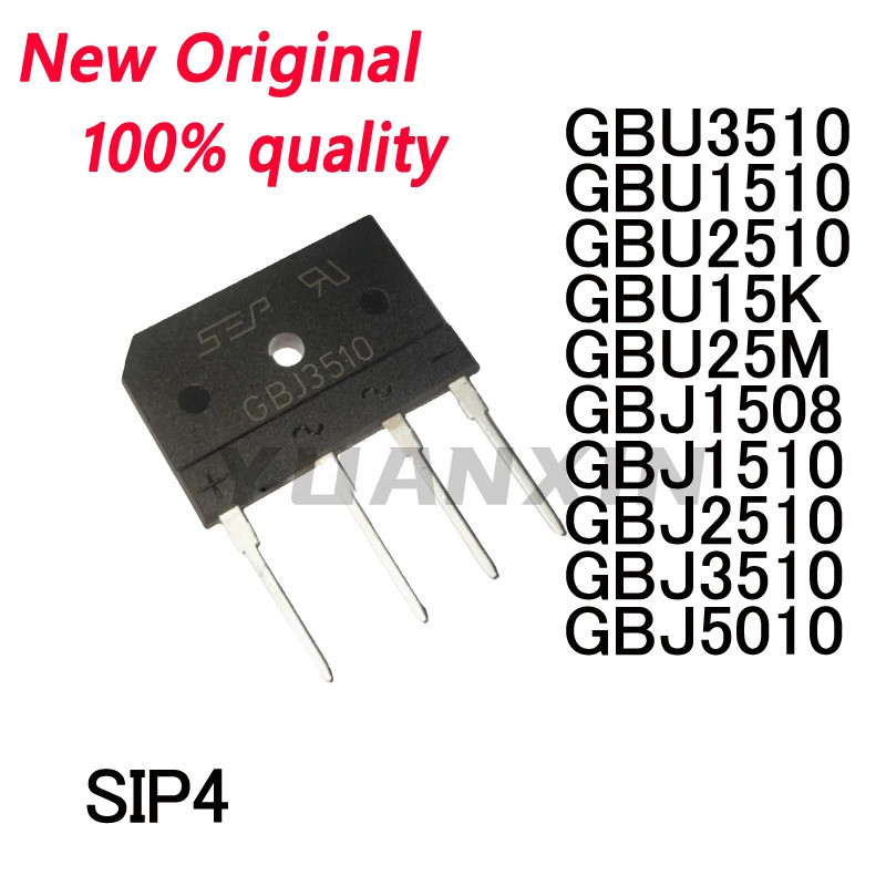 5PCS GBU3510 GBJ2510 GBJ1508 GBU1510 GBU25M GBU2510 GBU15K GBJ1510 GBJ3510 GBJ5010 เตาแม่เหล็กไฟฟ้าส