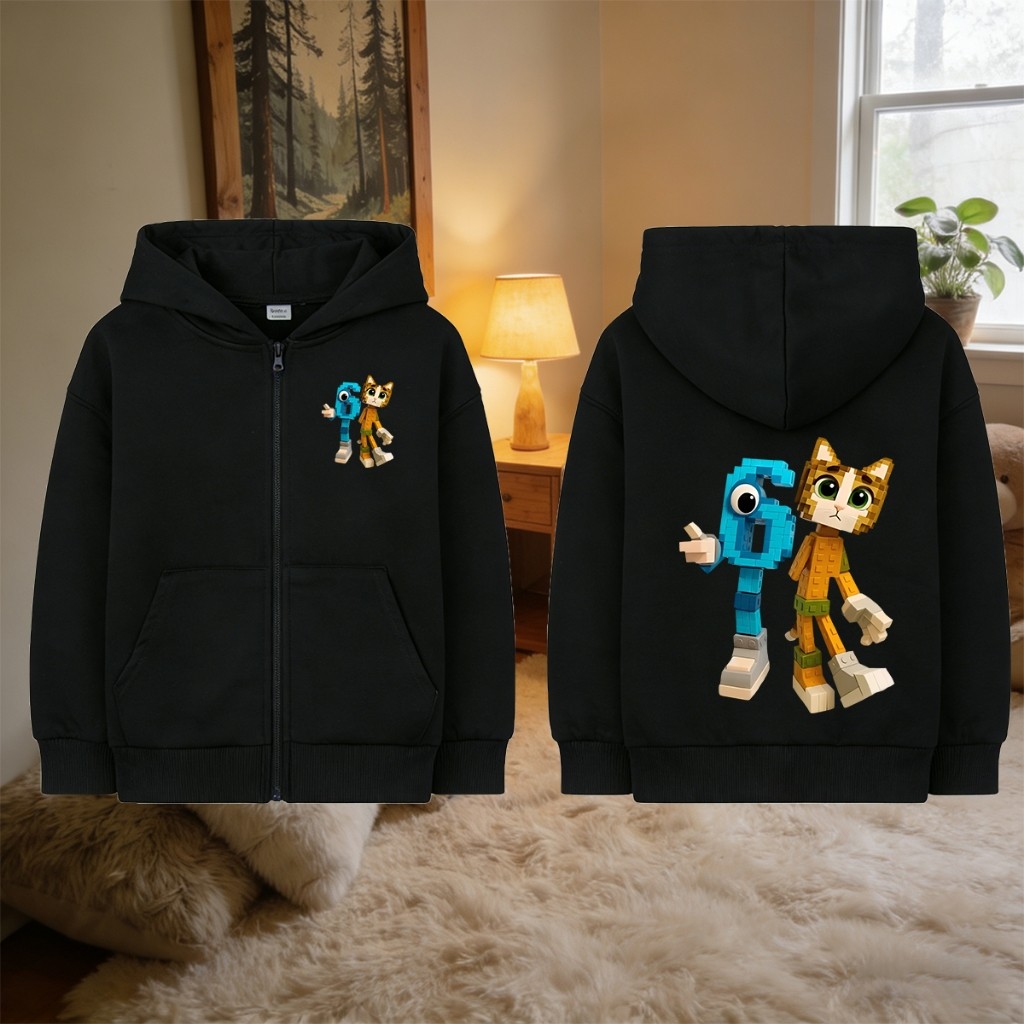 เด็ก เสื้อคาร์ดิแกน แจ็คเก็ต SIX SEVEN 67 x ROBLOX Kids Zip Hoodie Jacket Casual Streetwear 120CM-15