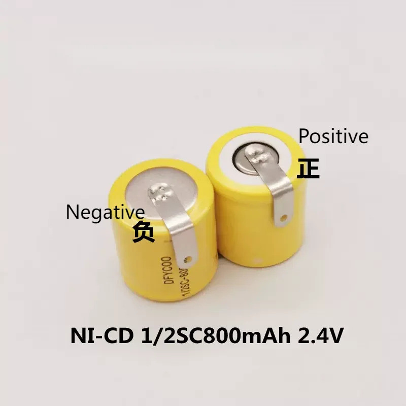 แบตเตอรี่แบบชาร์จไฟได้ 2.4V 1/2SC 800Mah Ni-cd พร้อมแท็บบัดกรีสําหรับเครื่องโกนหนวด