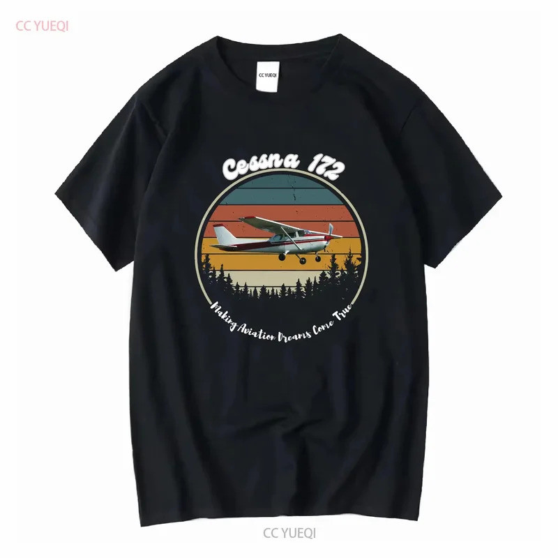 เสื้อยืดวินเทจเรโทร Cessna 172 สำหรับนักบินและผู้ที่ชื่นชอบการบิน Oshkosh แขนยาวหรือแขนสั้น วินเทจ ผ