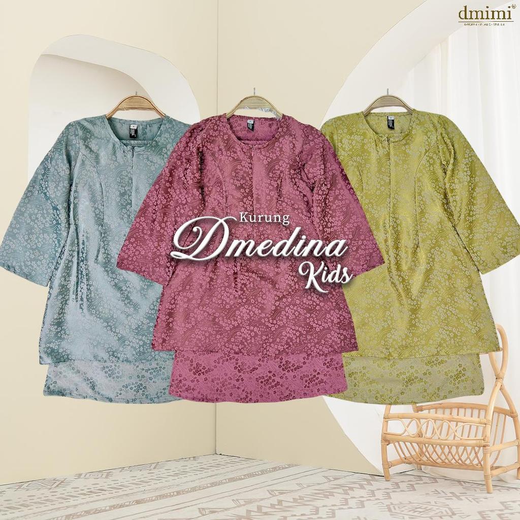DMIMI Baju Kurung Pahang DMEDINA (KIDS) พิมพ์ Pahang Labuh คุณภาพสูงกํามะหยี่ผ้าไหมขนาดเล็กขนาด Plus