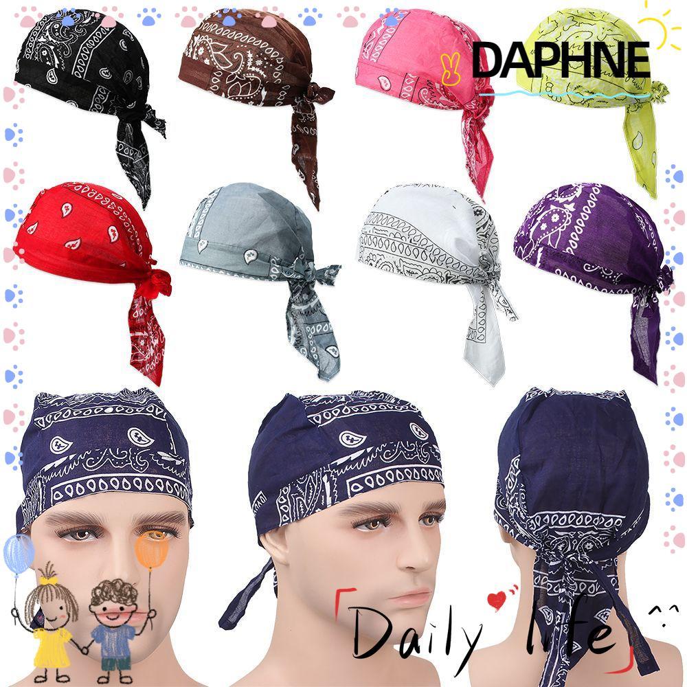 DAPHNE ผ้าโพกหัวมุสลิม, หมวกโจรสลัดแห้งเร็วผ้าฝ้าย, ผ้าโพกหัวสําหรับเล่นกีฬากลางแจ้งแบบปรับได้แฟชั่น
