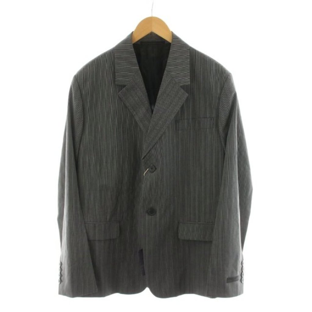 PRADA Jacket Tailored gray stripe pattern Direct from Japan Secondhand