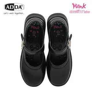 ADDA WINK รองเท้านักเรียน รองเท้าหนังดำ เด็กผู้หญิง รุ่น 41T01 (ไซส์ 30 - 43)