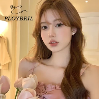 COD-ในไทย💖หรูหรา Bowknot Zircon Pearl Stud ต ่ างหูสําหรับผู ้ หญิง ไม่ทําให้แพ้ง่าย สแตนเลส องประดับอุปกรณPLOYBRIL E046
