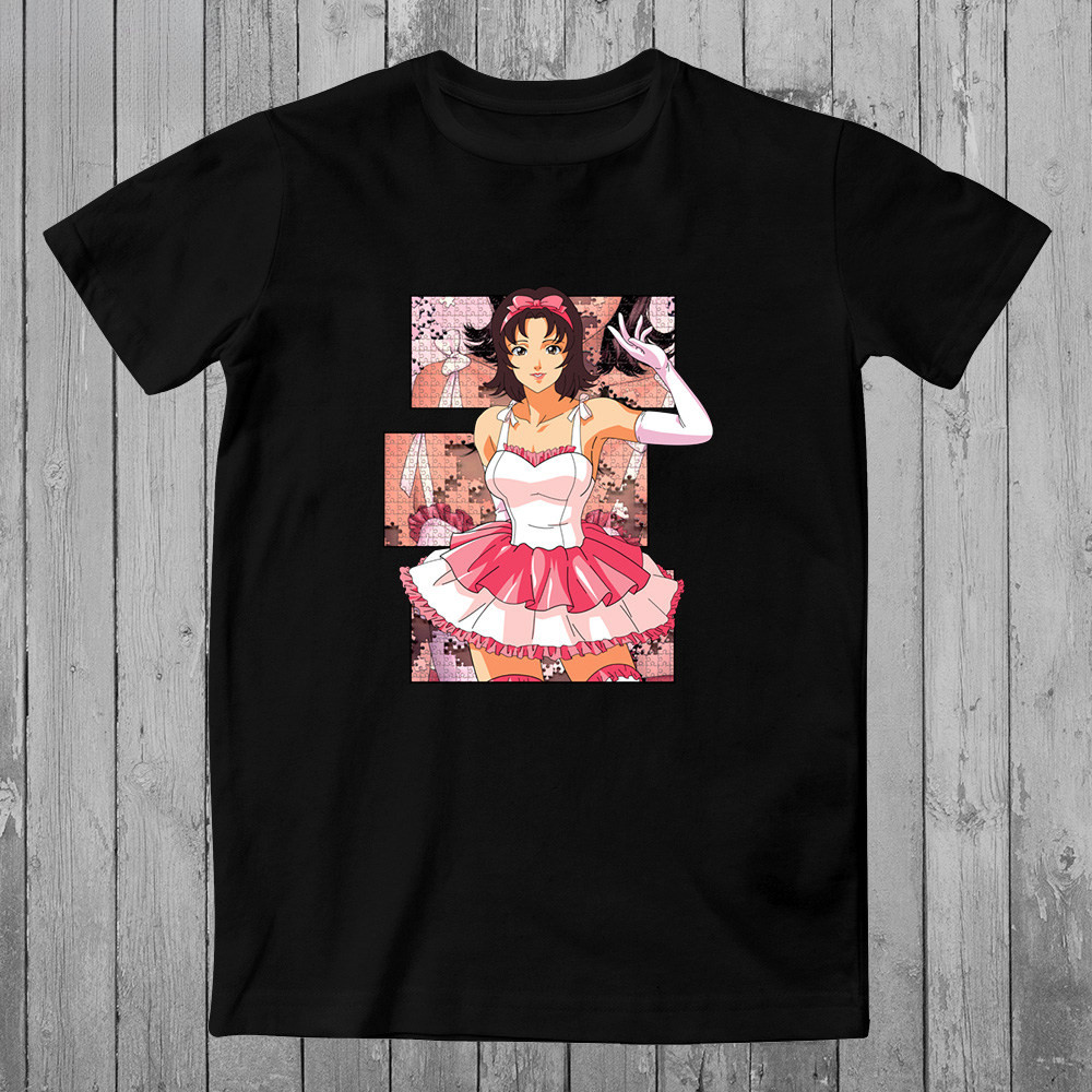 Perfect Blue เสื้อยืดดำสไตล์อะนิเมะคลาสสิก Mist Yue Mima แบบแขนสั้นหลวม