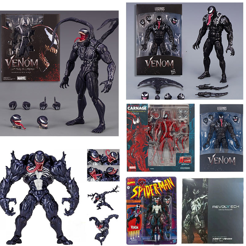 SHF Venom Movable Joint ของเล่น Revoltech Agent Venom Carnage Shf Carnage Venom Action Figures