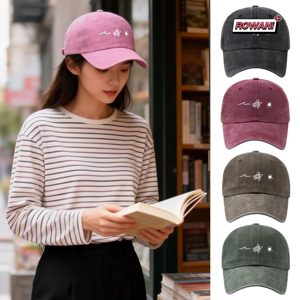 ROWAN1 Distressed Faded Cap, หมวกเบสบอลแบบปรับได้