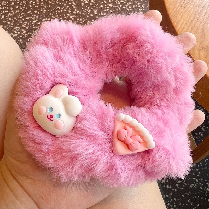 W56 ยางรัดผม ขนนุ่ม ยืดหยุ่น ลายการ์ตูน Sanrio น่ารักๆ พร้อมส่ง