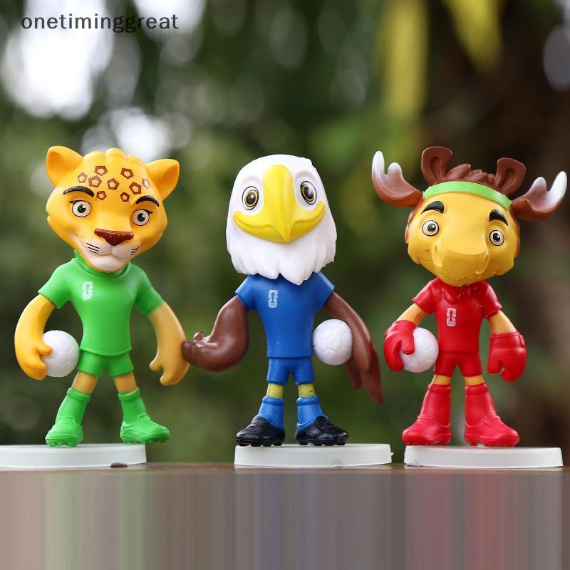 Onetiminggreat 3 ชิ้น/เซ็ต 2026 มาสคอตฟุตบอลตุ๊กตา Auto อุปกรณ์ตกแต่งภายในฟุตบอลของเล่นแฟนฟุตบอล OTG