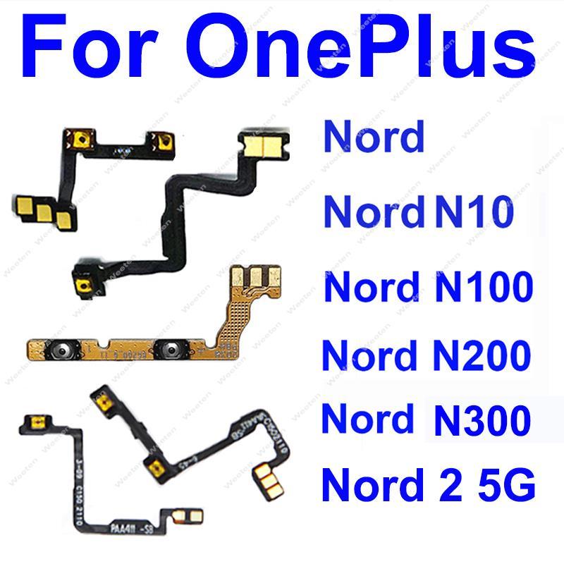 1pcs สําหรับ OnePlus 1 + Nord N10 N100 N200 Nord N300 Nord 2 5G On Off Power Volume คีย์สวิทช์ปุ่มด้านข้าง Flex สายอะไหล่
