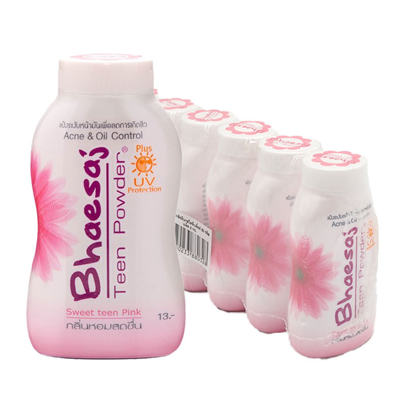 เภสัช ทีนพาวเดอร์ แป้งฝุ่น กลิ่นสวีททีนพิ้งค์ 50 ก. x 6 (BHAESAJ Teen Powder Sweet Teen Pink 50 g x 