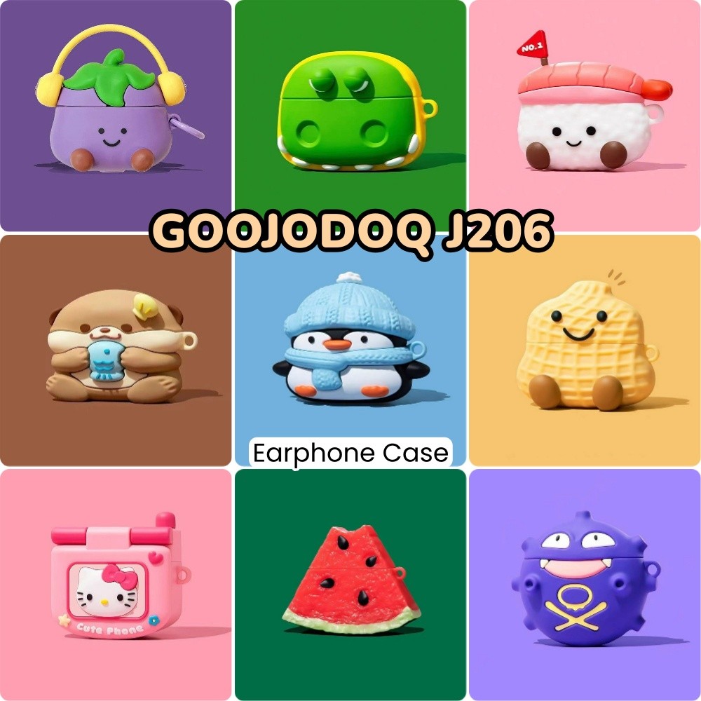 Case HomeFor GOOJODOQ J206 Casing Case Soft Silicone Headphone Case Couple Cute Cartoon NO.8