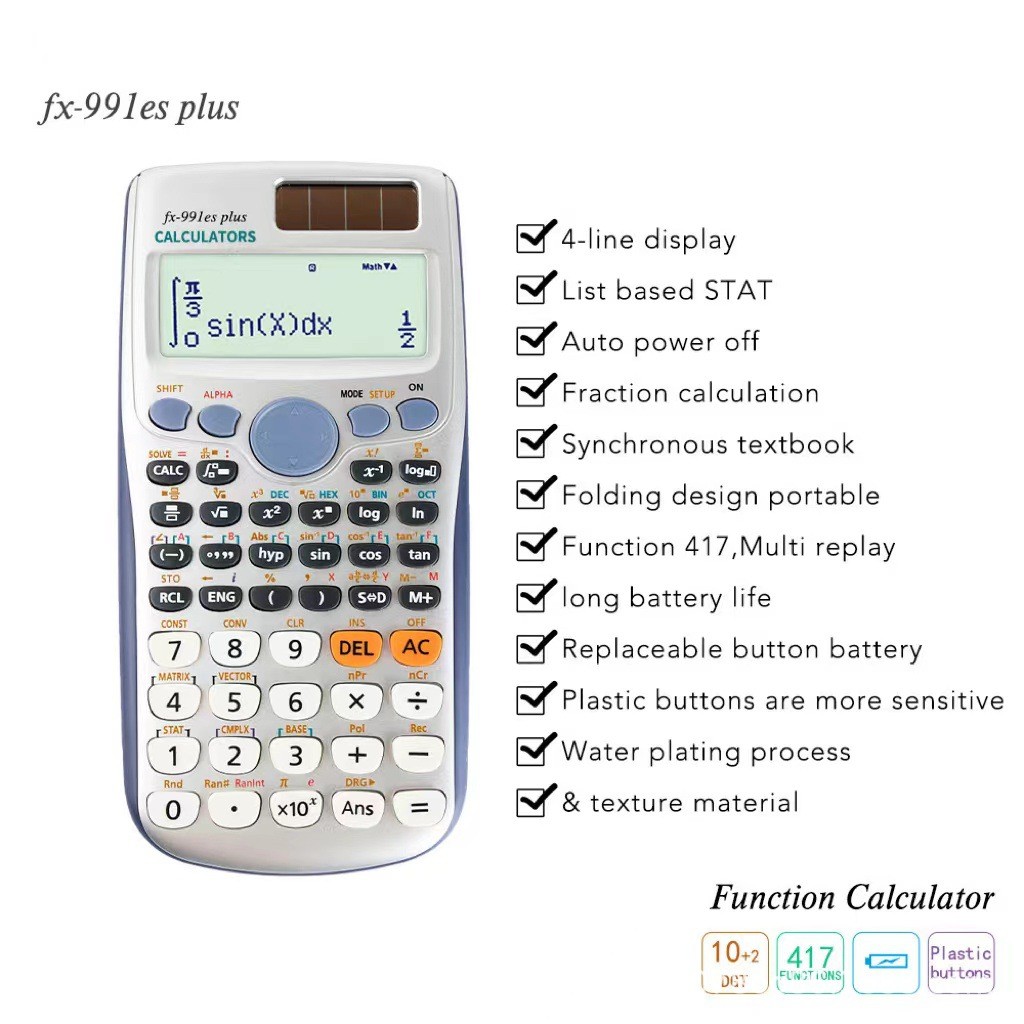 CASIO เครื่องคิดเลขวิทยาศาสตร์ รุ่น FX-991ESPLUS-2 สีดำ