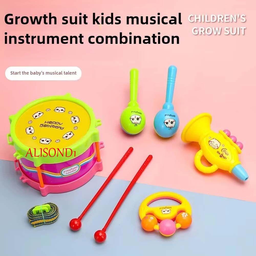 อัลสัน1เด็กมือตีกลอง,เสียงความรู้ความเข้าใจ แทมบูรีน เล่นของเล่น, ทารกเด็กวัยหัดเดินต้นการศึกษาการเรียนรู้ทรัมเป็ตเด็กกลองชุดเครื่องดนตรี