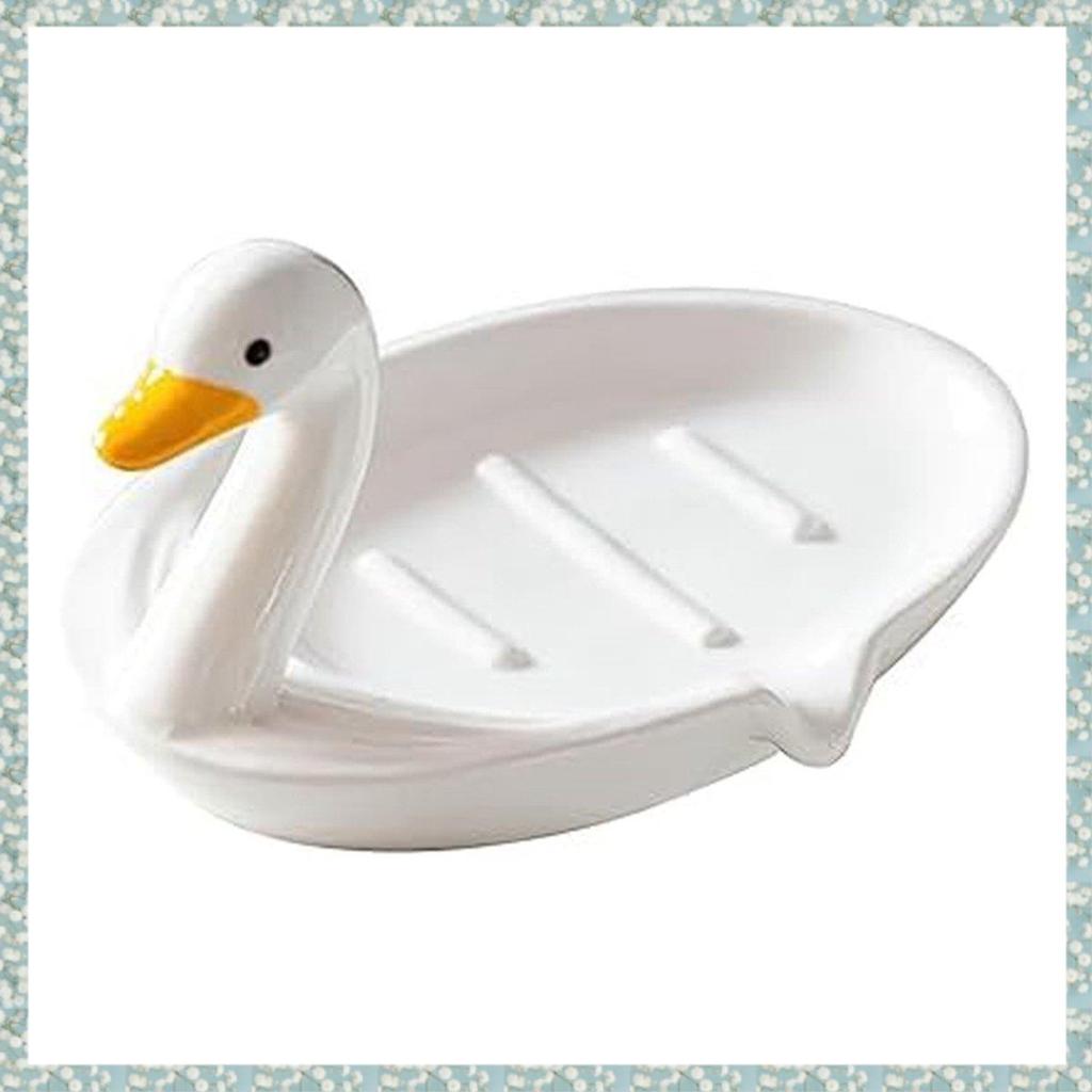 [h5bl3j6wj.ph] สัตว์น่ารักเป็ดเซรามิคจานสบู่ Self Draining ที่วางสบู่ท่อระบายน้ําสําหรับอาบน้ําห้องน