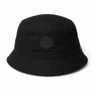 Topi Bucket Pria Wanita Dewasa Distro Original Baket Hat Premium Label SAZ Karet Full Hitam