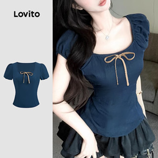 Lovito เสื้อเชิ้ตลำลองสำหรับผู้หญิง สไตล์คลาสสิก สวมใส่สบาย …