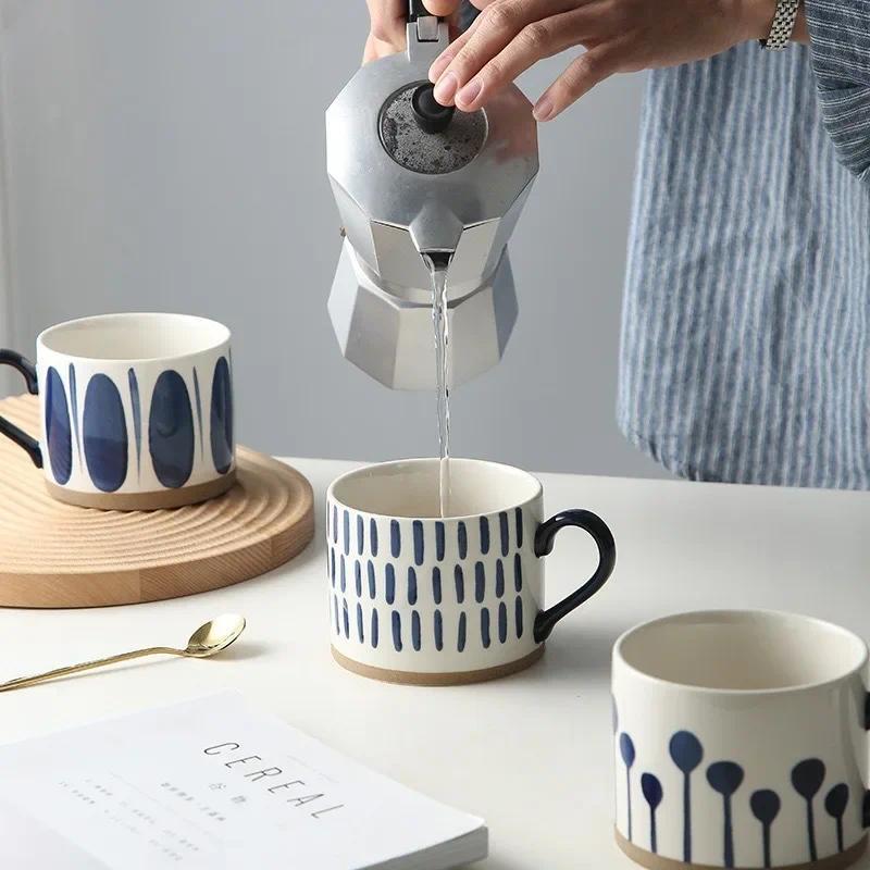 Nordic ins retro ceramic cups, simple office tea cups, couple water cups, home rough pottery mugs, c