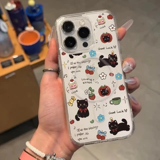 การชาร์จแบบไร้สาย เปลือกแม่เหล็ก สวรรค์แมวดำ for iPhone X XS MAX XR 7/8PLUS 17 16 15 14 เคสไอโฟน 13 12 11 PRO MAX ขั้นสู