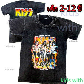 เสื้อยืดเด็ก วินเทจ เสื้อวง(!!โปรด ดูตารางไซส์ก่อนสั่งซื้อ สำหรับเด็ก2-10ปีเท่านั้น)พิมพ์หน้า&หลัง คอกลม ผ้าฟอกเนื้อดี