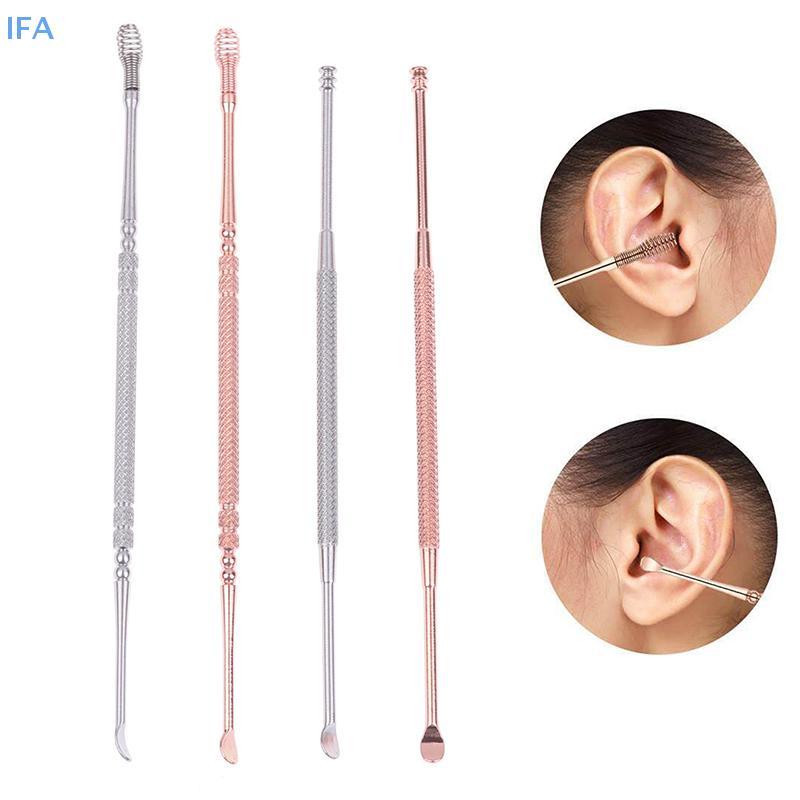 ไอเอฟเอ สองหัวหูขี้ผึ้งกําจัดทําความสะอาดปลายคู่ขี้หู น้ํายาล้าง 360° ทําความสะอาดเครื่องมือดูแลหูสแ