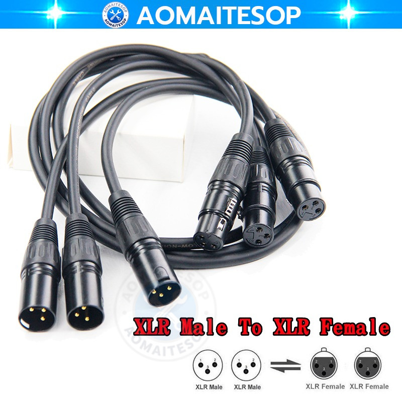 สายxlr สายสัญญาณเสียง dmx ผู้/เมีย แบบชุด 1เส้น สายไมค์โครโฟน XLR Male To XLR Female(ผู้-เมีย) Mic Cable 3P