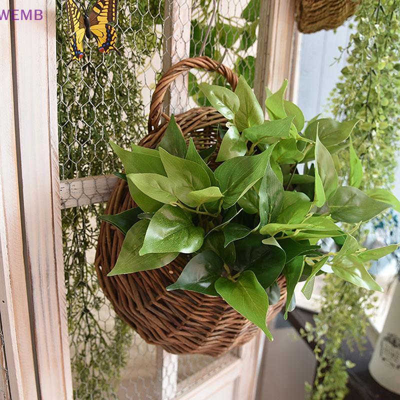 WEMB Hand Made Wier หวายดอกไม้ Planter แขวนผนัง Wier Rattam ตะกร้าสวน Vine หม้อพืชผู้ถือ Wall Plante