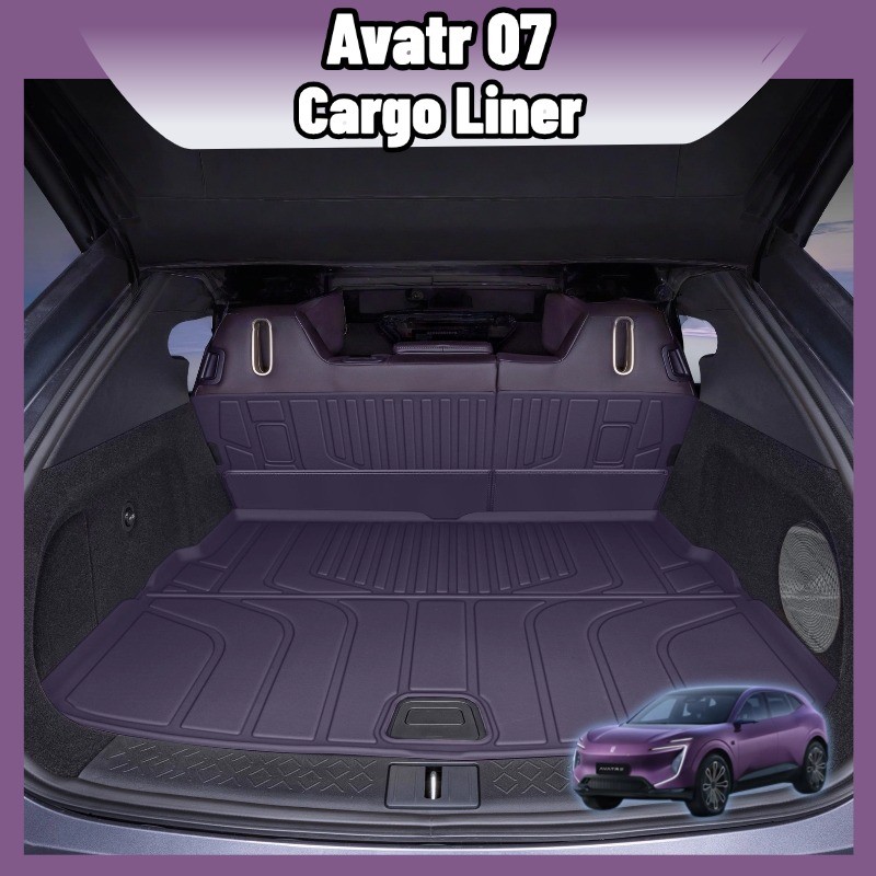 ถาดท้ายรถขอบสูง AVATR 07 TPE กันน้ำของแท้ สีม่วง/ดำ สำหรับครอบครัวและสัตว์เลี้ยง ใช้งานหนัก กันรอยล้างง่าย ติดตั้งเวลโคร พร้อมส่ง
