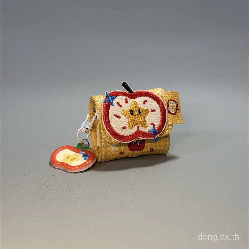 M5Q8 คลังสินค้าพร้อม Creative Star Apple เคสหนังปักเหมาะสําหรับ airpodspro/3rd Generation Apple 4th 