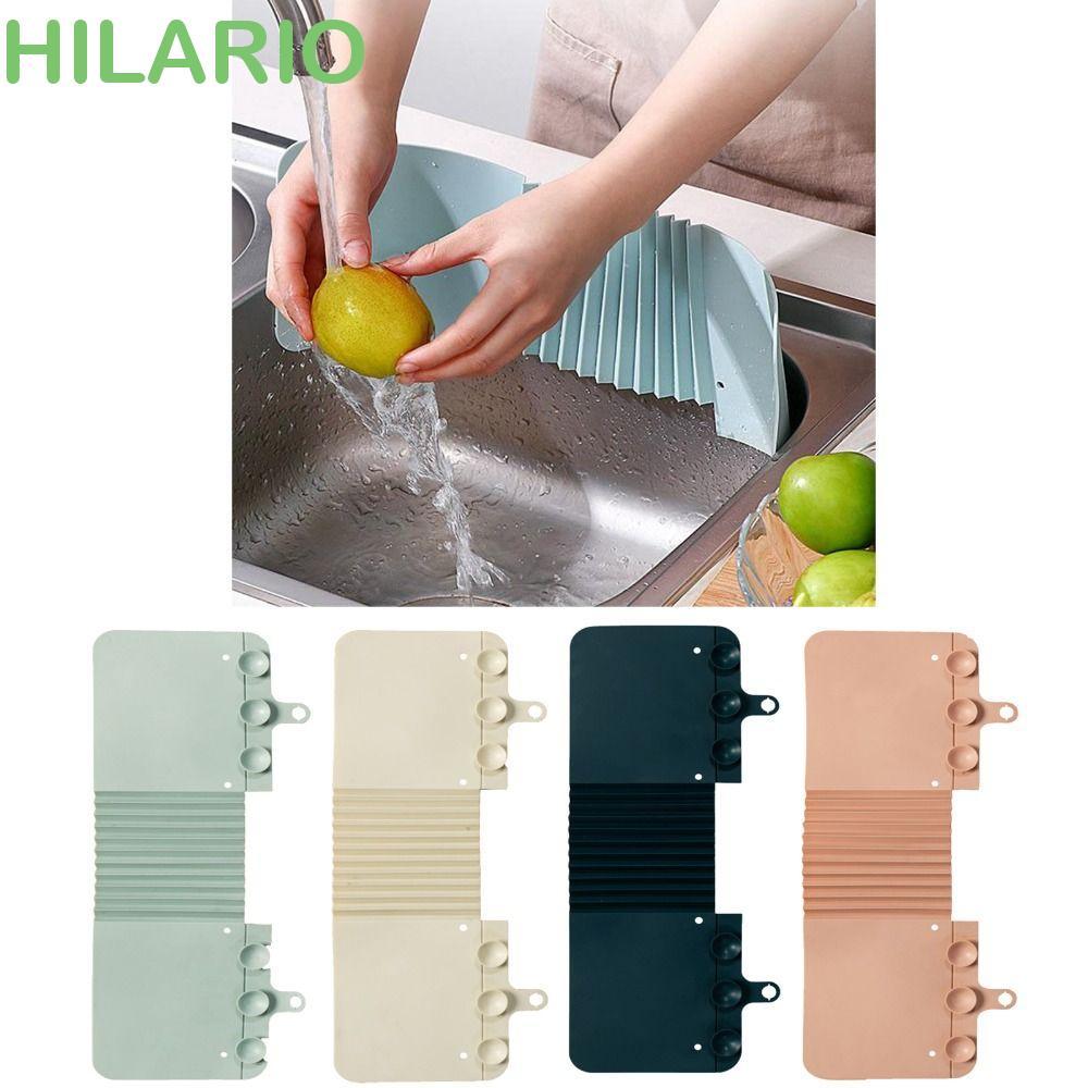 HILARIO Water Splash Guard, with Sucker Anti-splash Sink Water Baffle, อุปกรณ์ครัว TPR พับ Bendable Splash Barrier ห้องครัวอ่างล้างจานมุม