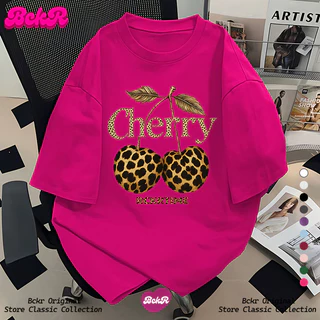 【จัดส่งตลอด24 ชั่วโมง】🔥BCKR เสื้อผญ เสื้อ เฉพาะกลุ่ม ลายเชอร์รี่🍒oversize ผ้านุ่ม คอกลม เสื้ YG4907