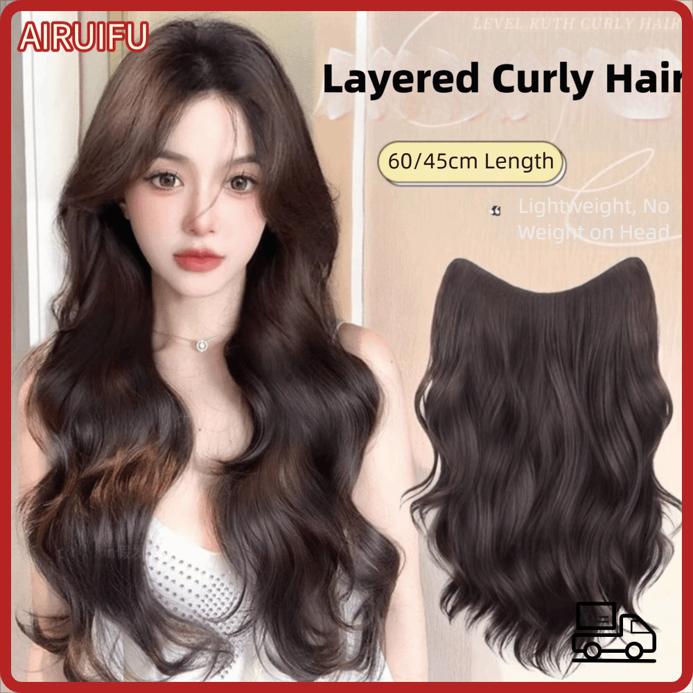 AIRUIFU คลิปต่อผม, 60/45 ซม. Fewer Tangles คลิปในต่อผม, คุณภาพสูงที่ถอดออกได้นํากลับมาใช้ใหม่หนาคลิป