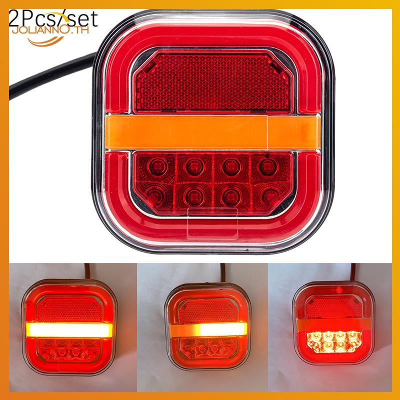 Joliann0 2 ชิ้น 4 นิ้วไฟท้าย LED ซ้ายขวาด้านหลังเบรคโคมไฟ Lissen แผ่นไฟท้าย 12 โวลต์ 24 โวลต์สัญญาณสําหรับ TrailerVan รถบัส 4x4 รถกระบะ th