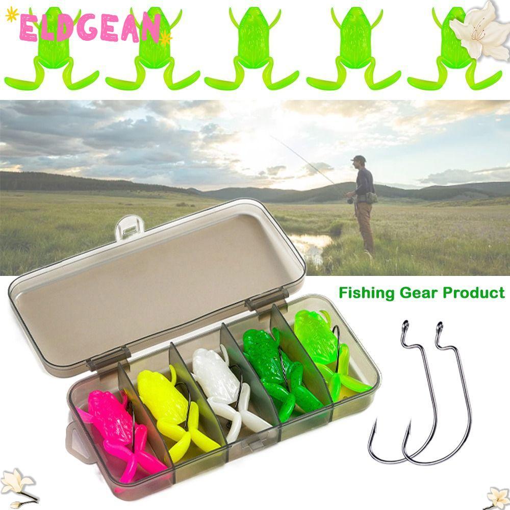 ELDGAIN กบเหยื่อ TPE สำหรับตกปลา สีผสม เซ็ต 5 ชิ้น น้ำหนัก 5 และ 10 กรัม