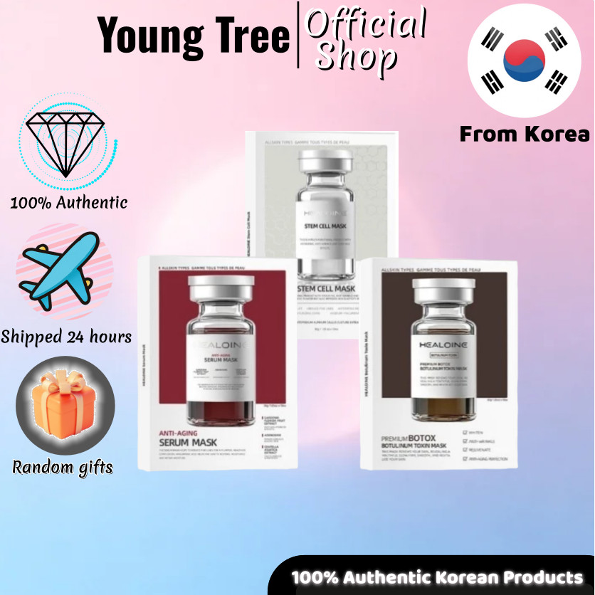 [HEALOINE] Glutathione Ampoule Mask 30g (10 แผ่น)/Botox Botulinum Toxin 30g (10 แผ่น)/Skin Ampoule M