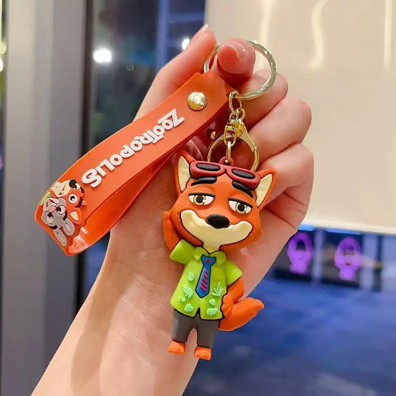 จัดแต่งทรงผมน่ารักน่ารัก Cross-Border Zootopia พวงกุญแจ Judy Nick กระเป๋าเป้สะพายหลังจี้รถพวงกุญแจกระต่าย Fox ของขวัญน่ารักอินเทรนด์พวงขนสัตว์พวงกุญแจ