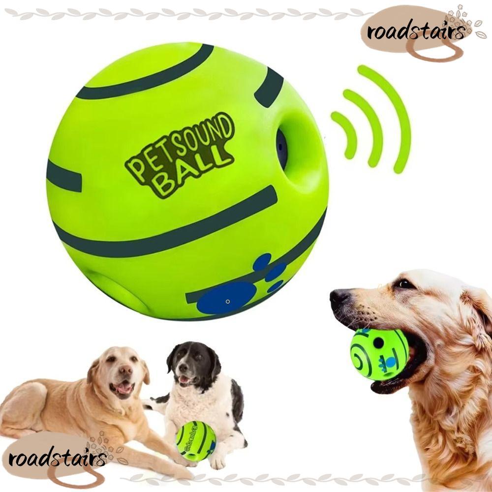 ROADSTAIRS Wobble Wag Giggle Ball, Pet Squeakers Rolling Dog Toy, 2024 ปลอดสารพิษตลกไม่จําเป็นต้องใช