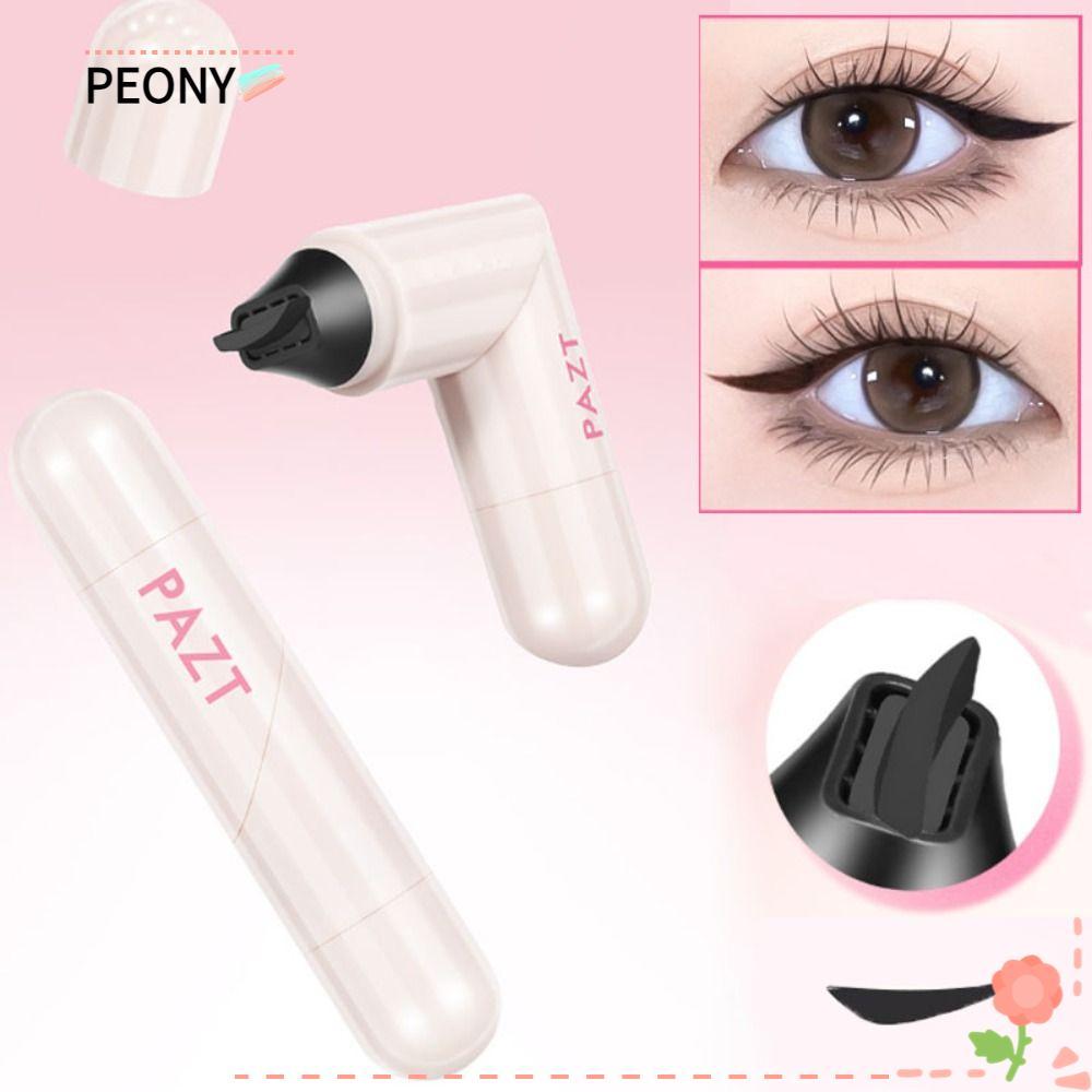 PEONYPAVILION Eye Liner Stamp,กันน้ําสีดําสีอายไลเนอร์แสตมป์แบบพกพาหมุนได้ใช้งานง่ายอายไลเนอร์แสตมป์